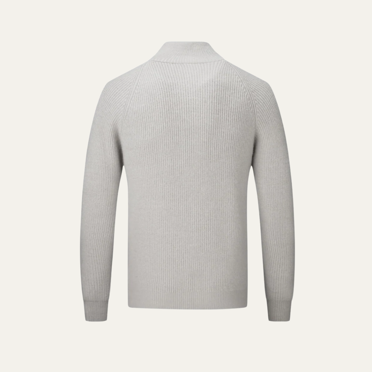 Men’s Ribbed Full Zip Stand Collar Knit Cardigan