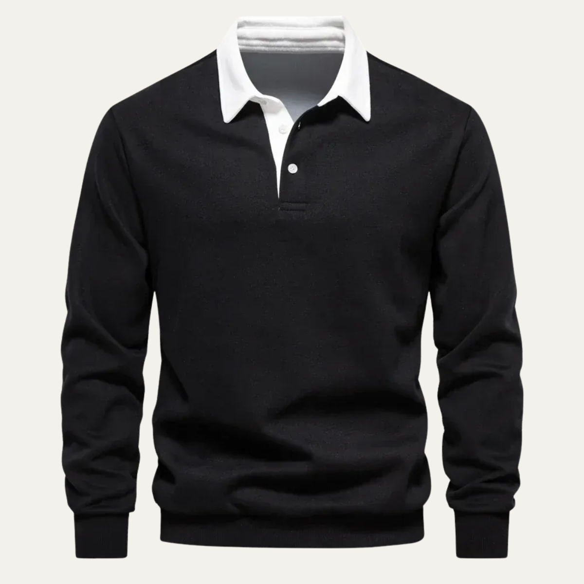 Men’s Classic Long Sleeves Contrast Collar Rugby Shirt