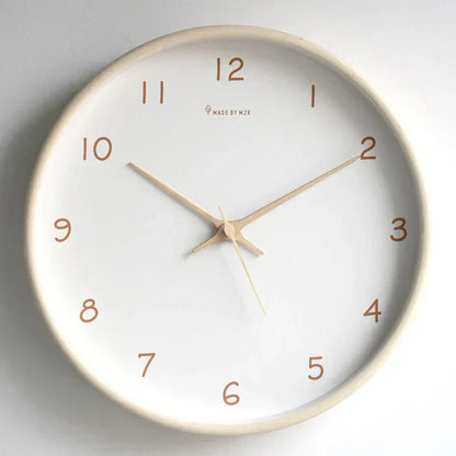 Quiet Wooden Analog Wall Clock Solid Oak