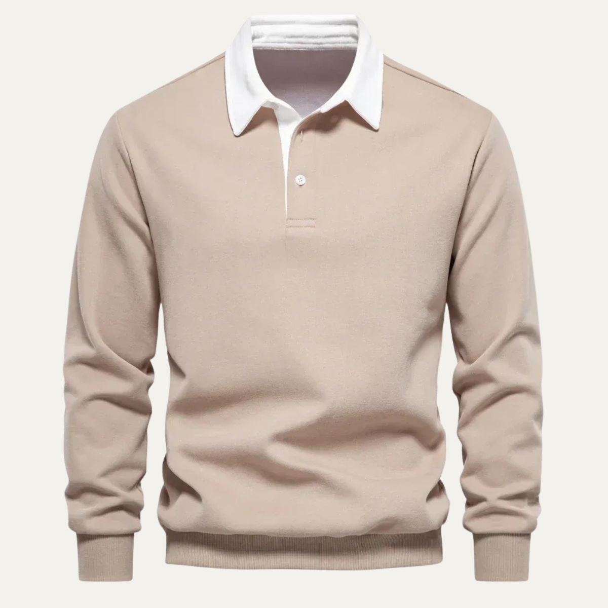 Men’s Classic Long Sleeves Contrast Collar Rugby Shirt