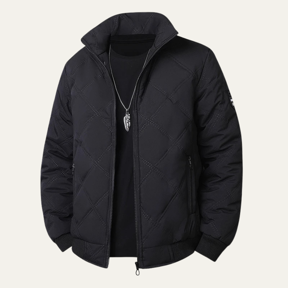The Bardolino Men’s Casual Stand Collar Winter Quilted Jacket