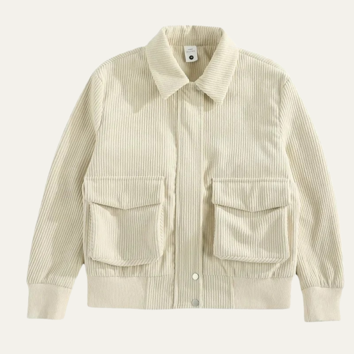 Men’s Corduroy Bomber Jacket with Patch Pockets