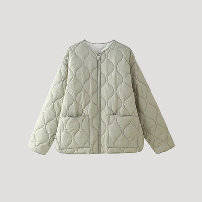 Women’s Wave Quilted Collarless Zip Jacket