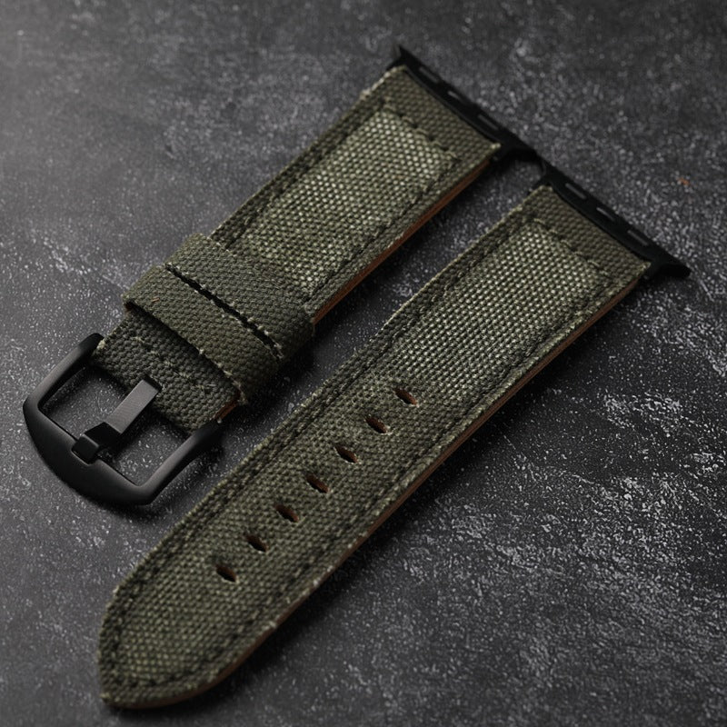 Authentic Leather and Durable Canvas Watch Band - BritishElegance