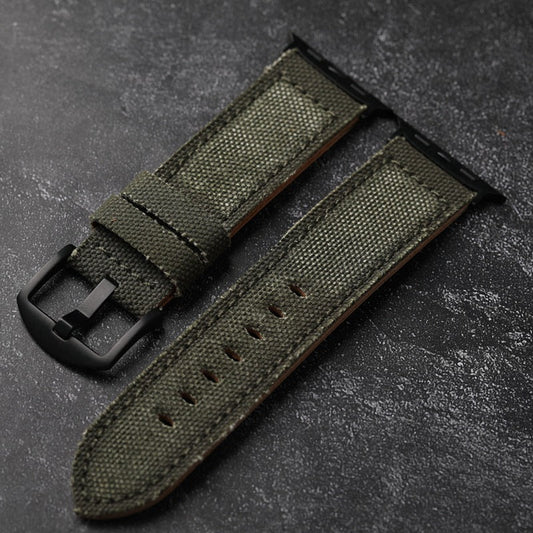 Authentic Leather and Durable Canvas Watch Band - BritishElegance