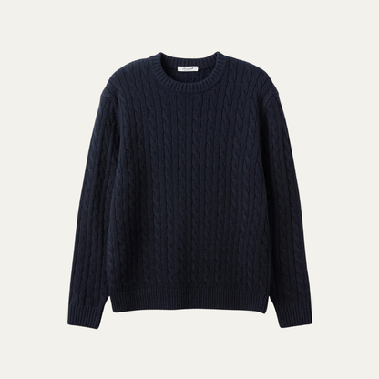The Hever Men’s Cable Knit Crew Neck Sweater