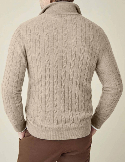 Men’s Cable Knit Zipper Sweater