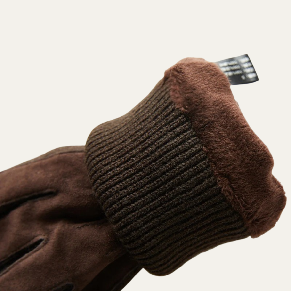The Barolo Men’s Winter Fleece Lined Suede Gloves with Knit Cuffs