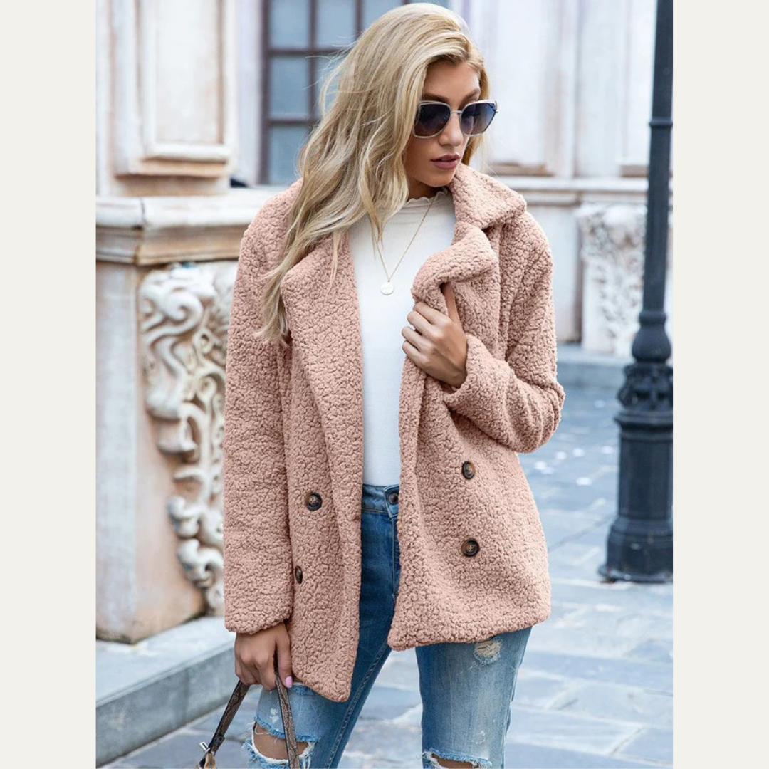 Women’s Plush Mid-Length Pea Coat