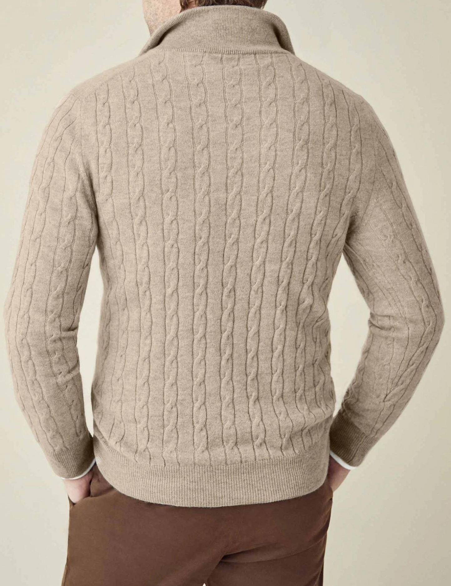 Stylish Cable Knit Zipper Sweater
