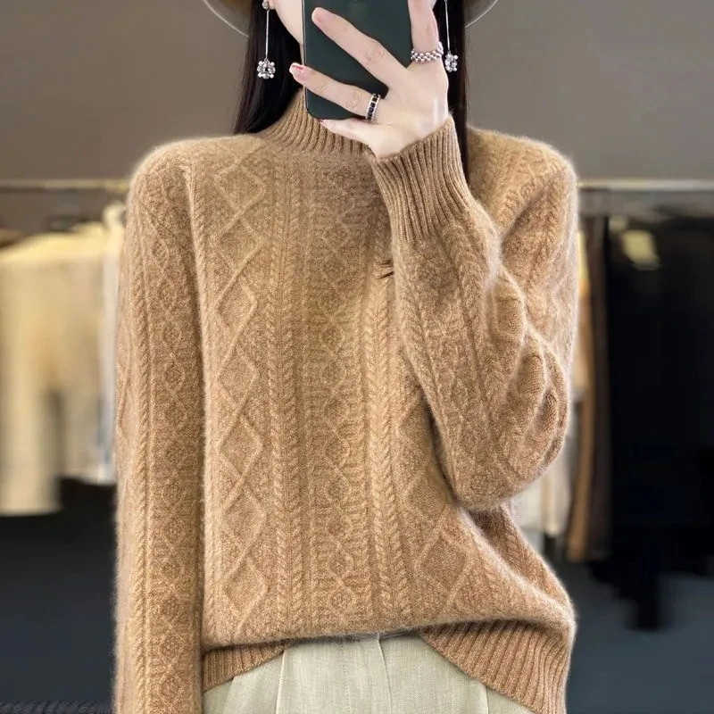Warm Crew Neck Sweater for Ladies
