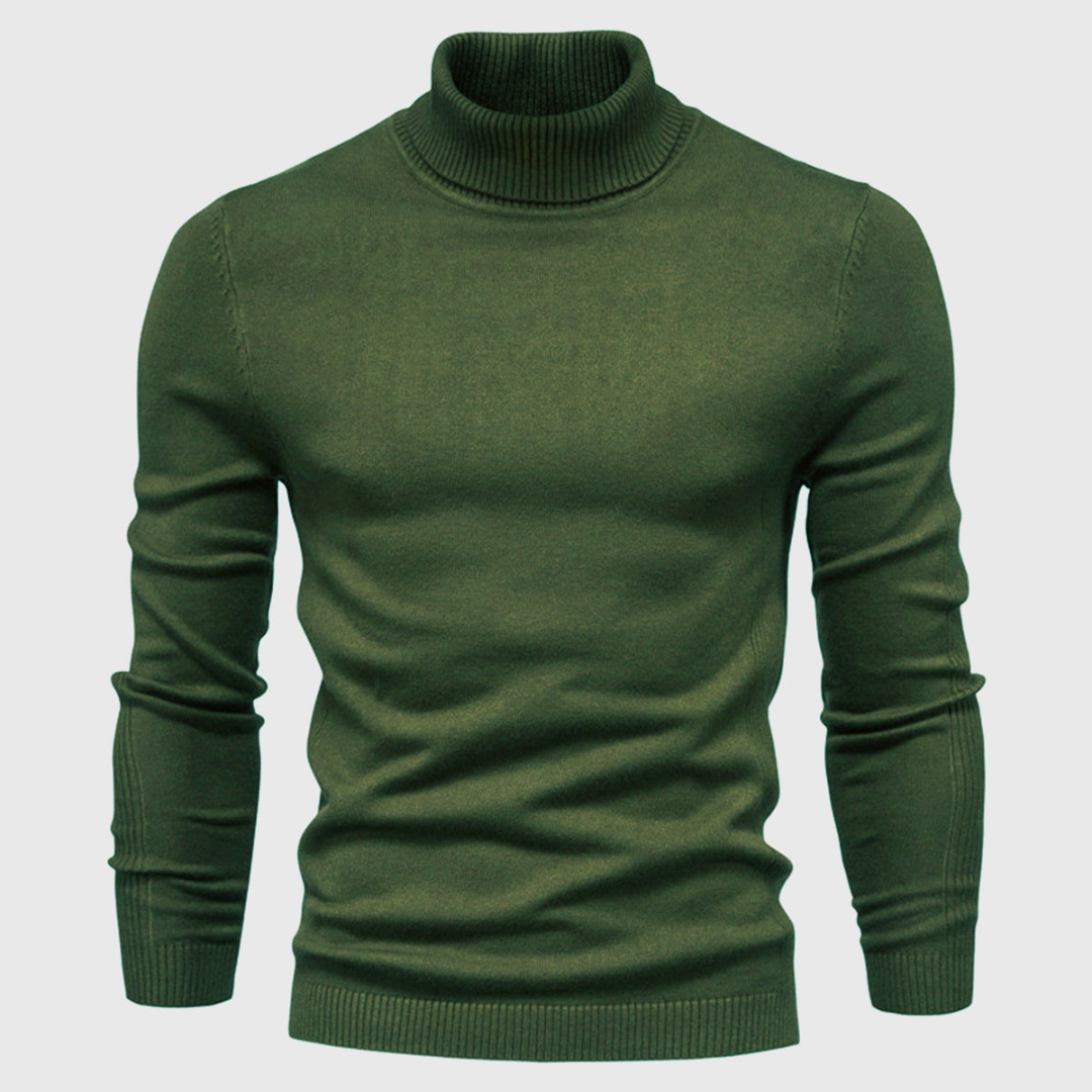 Men’s Plain Knit Turtleneck Sweater