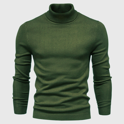 Men’s Plain Knit Turtleneck Sweater