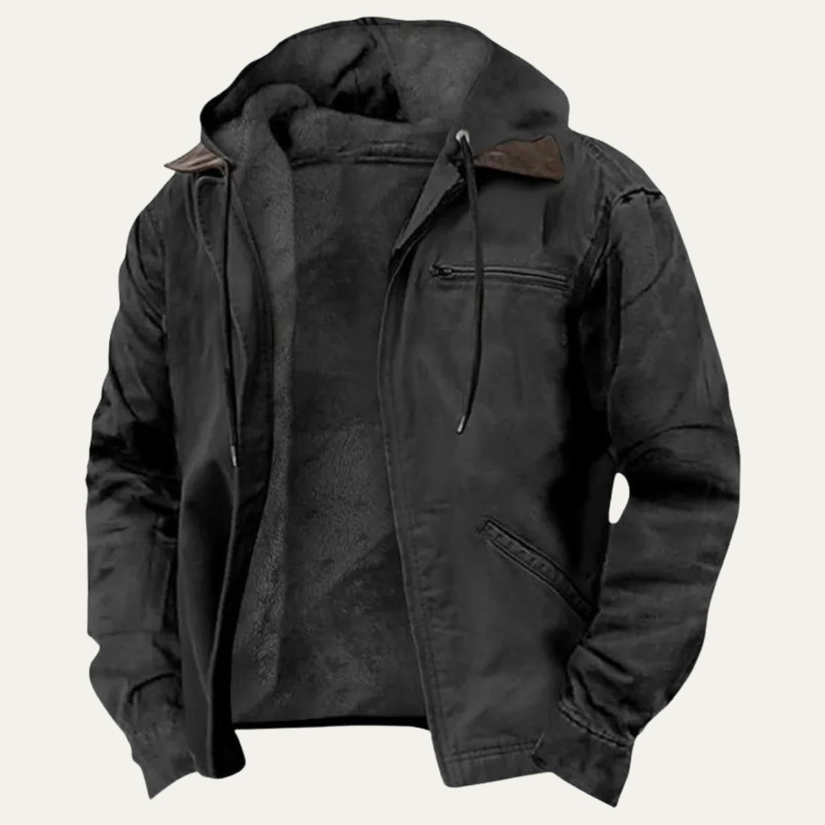 The Riomaggiore Men’s Lightweight Fleece Lined Hooded Jacket