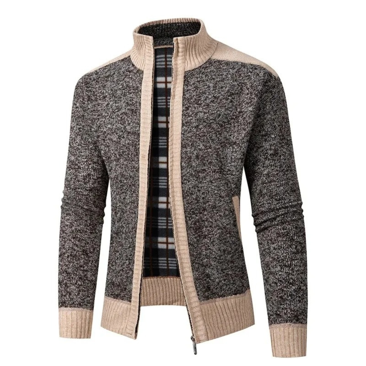 The Cirencester Men’s Thick Fleece Lined Zip Warm Knit Jacket