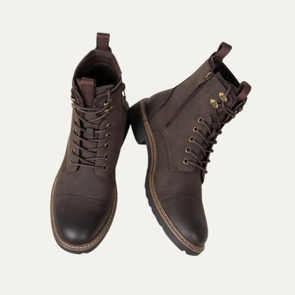Men’s Cap Toe Lace Up Combat Style Ankle Boots