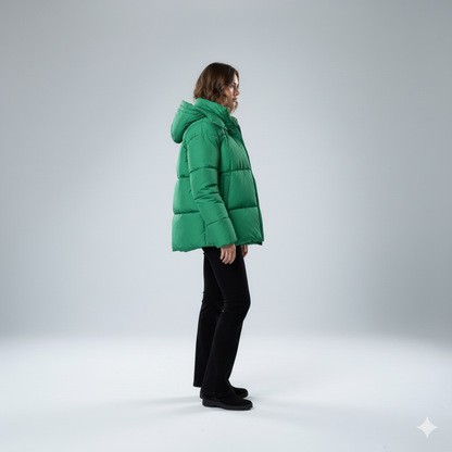 Jasmine | Padded Jacket - Oversized Quilted Hooded Winter Coat for Women