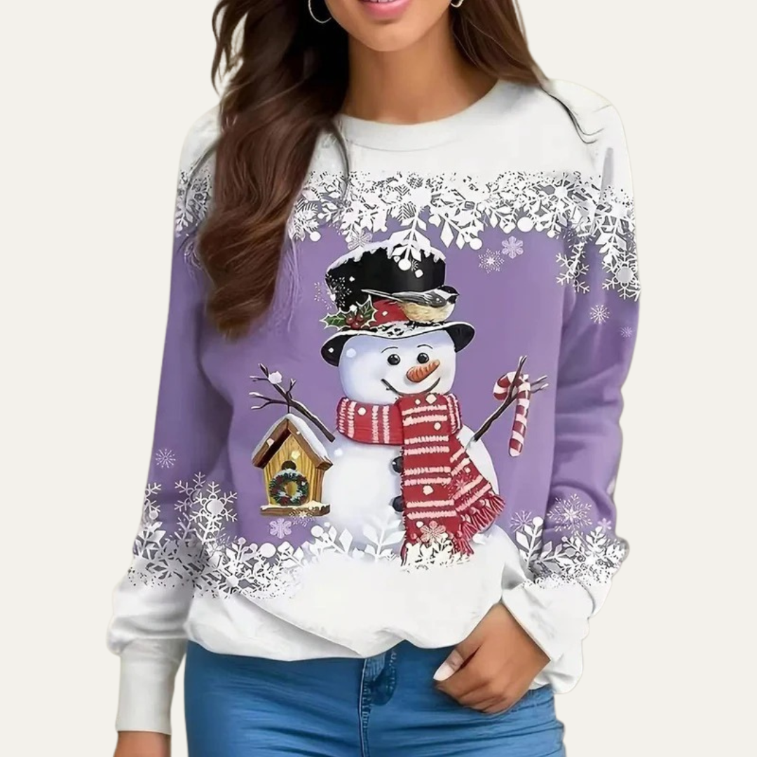 Women’s Festive Snowman Crewneck Sweatshirt
