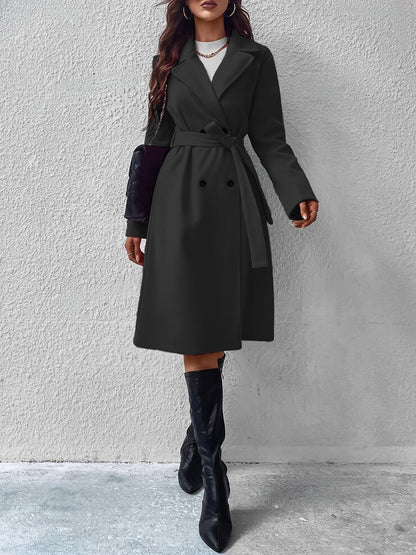 Classic Women's Trench Coat With Belt And Simple Design