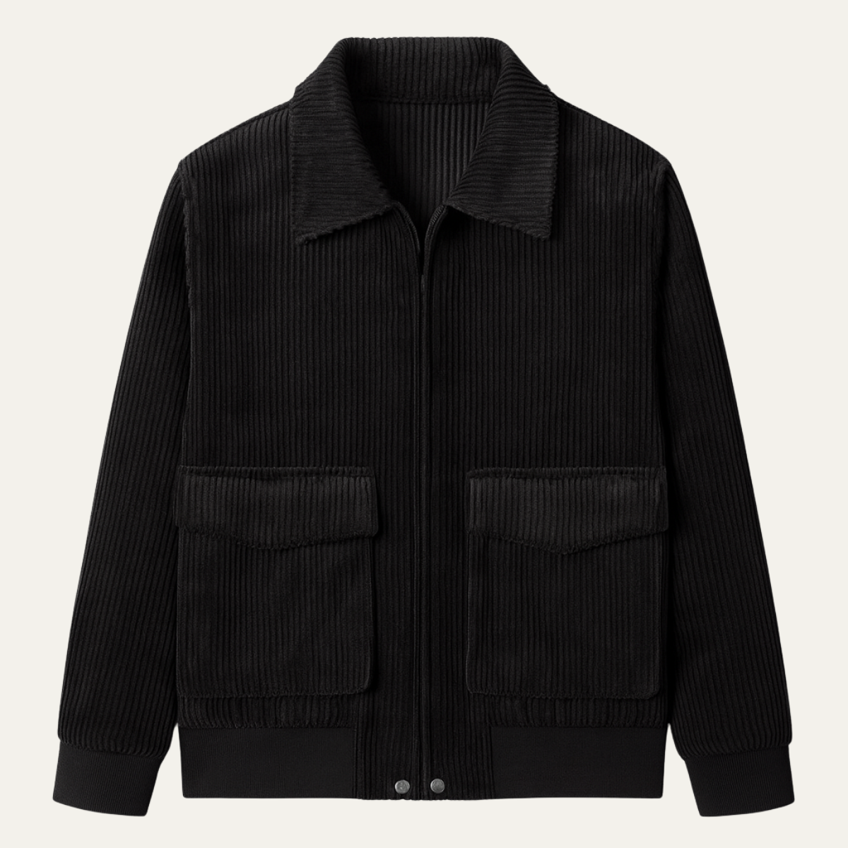Men’s Corduroy Bomber Jacket with Patch Pockets
