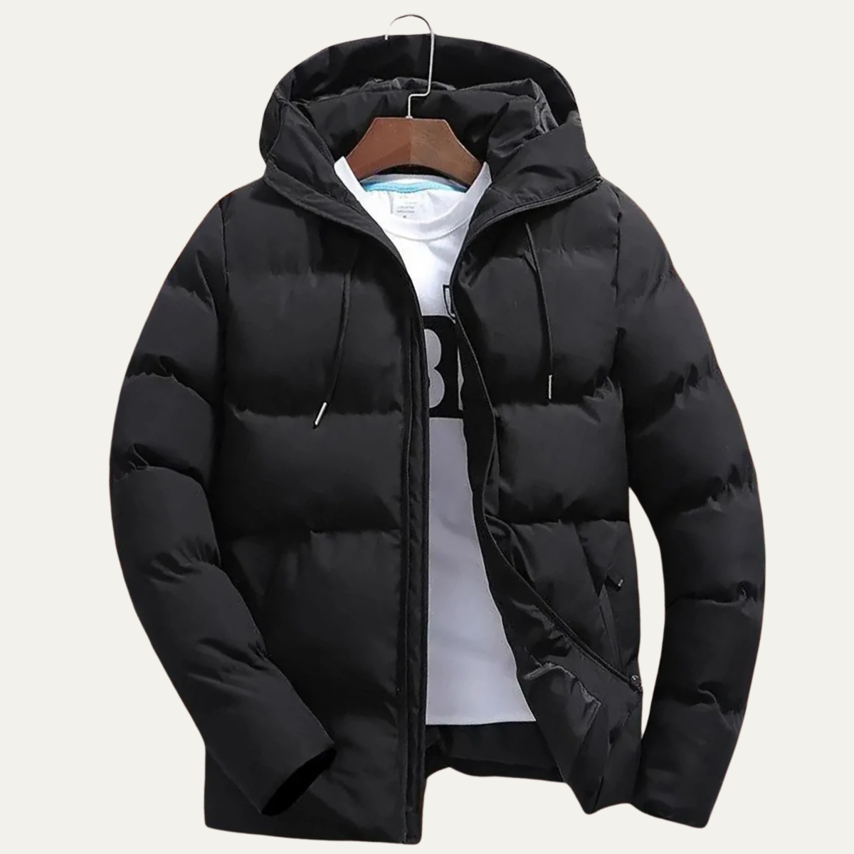 Men’s Warm Winter Quilted Hooded Puffer Jacket