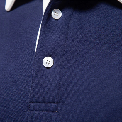 Men’s Classic Long Sleeves Contrast Collar Rugby Shirt