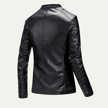 The Napoli Men’s Stylish Slim Fit Leather Business Blazer Jacket