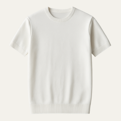 The Evoque Men’s Slim Fit Cashmere Shirt – Lightweight Short Sleeve Knit