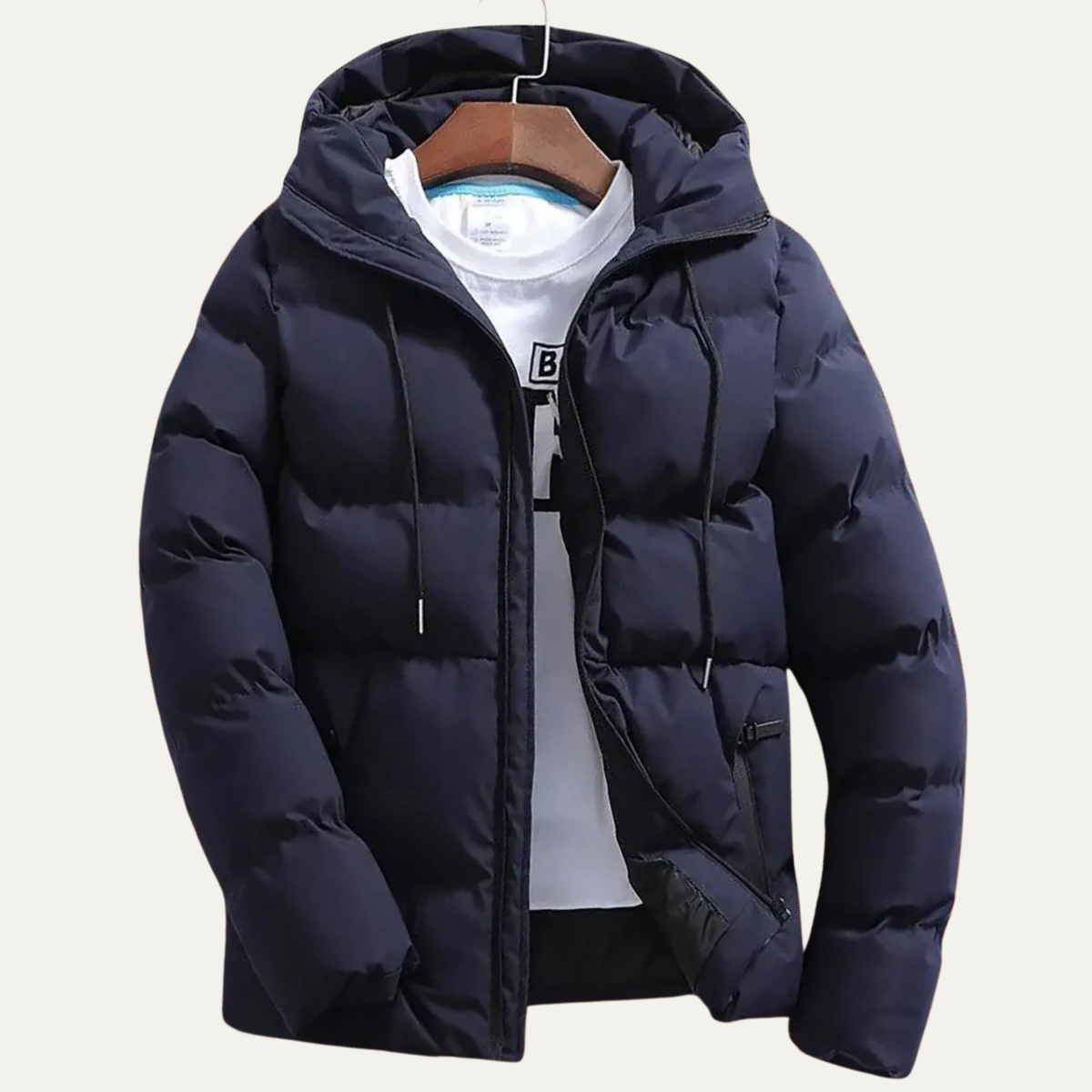 Men’s Warm Winter Quilted Hooded Puffer Jacket