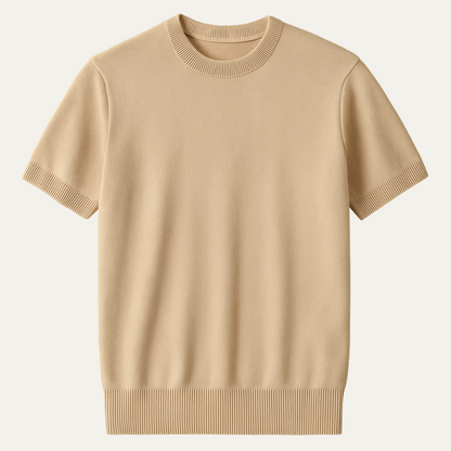 The Evoque Men’s Slim Fit Cashmere Shirt – Lightweight Short Sleeve Knit