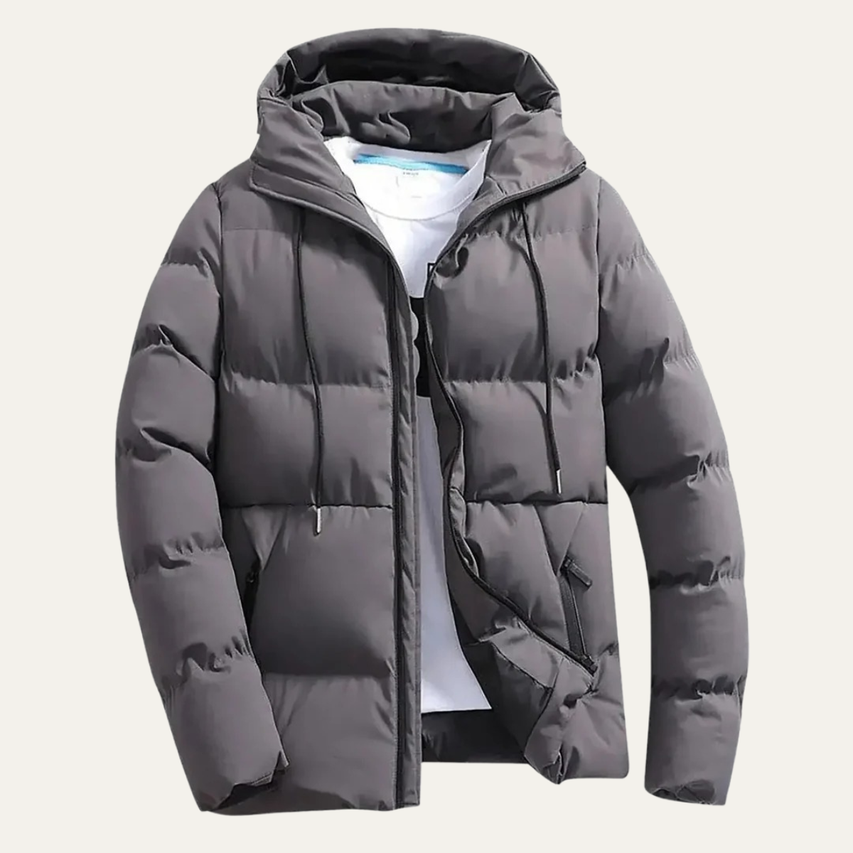 Men’s Warm Winter Quilted Hooded Puffer Jacket