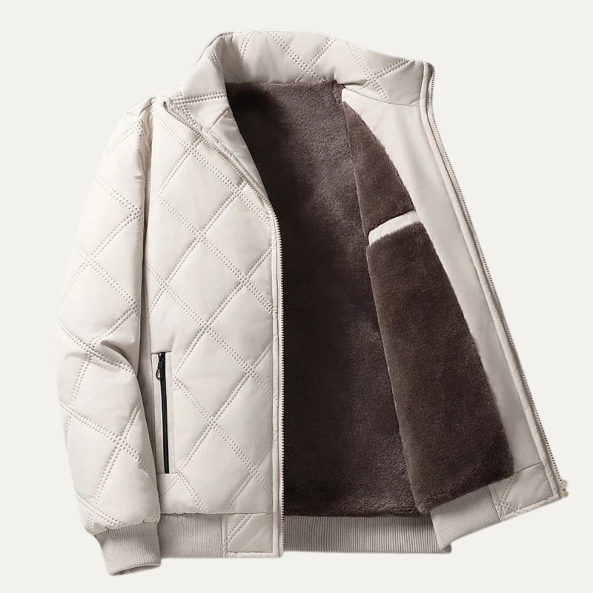 The Barbaresco Men’s Padded Zip Up  Winter Quilted Fleece Jacket