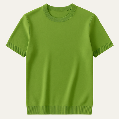 The Evoque Men’s Slim Fit Cashmere Shirt – Lightweight Short Sleeve Knit