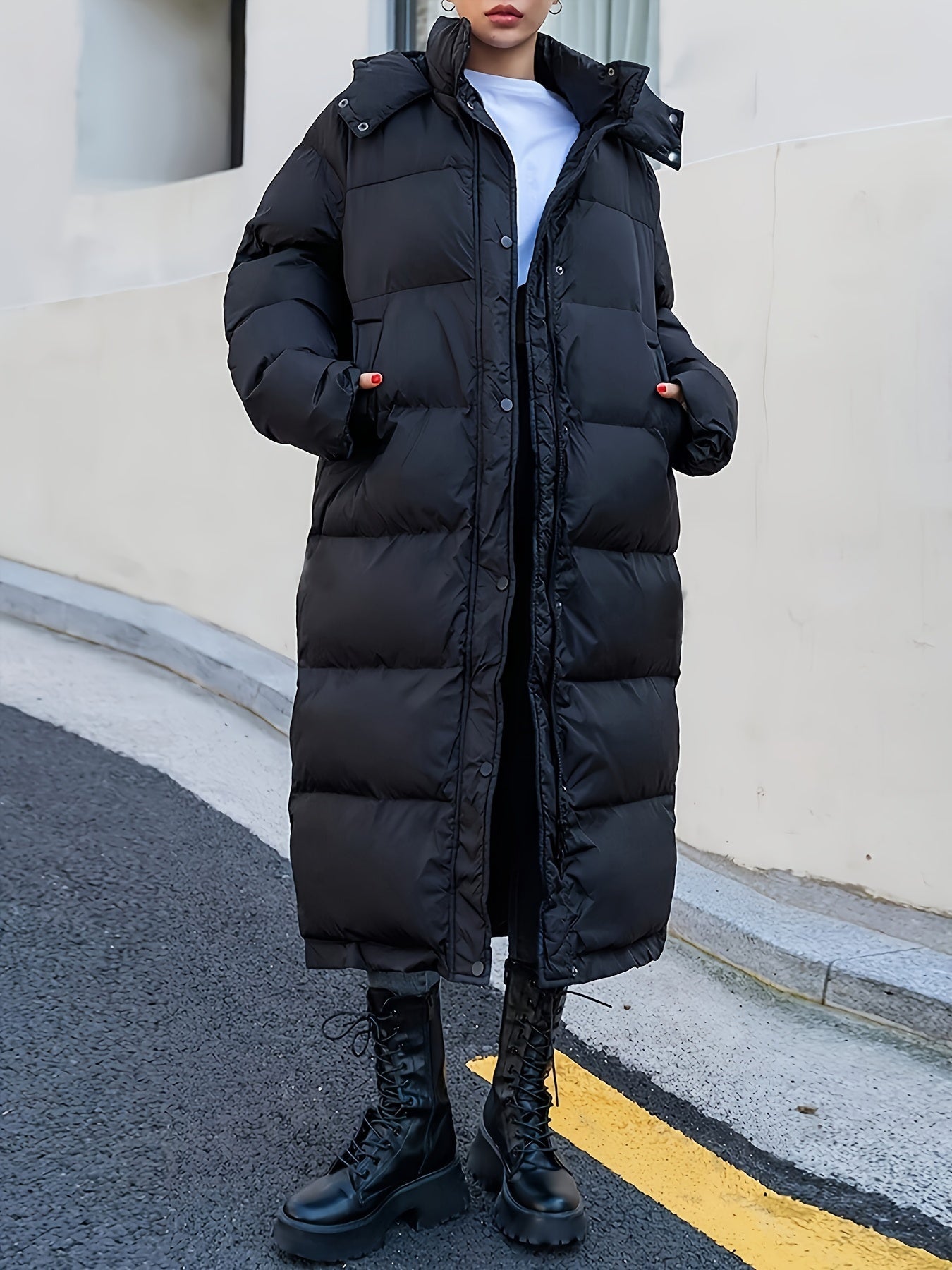 Warm Women's Puffer Coat with Hood - BritishElegance