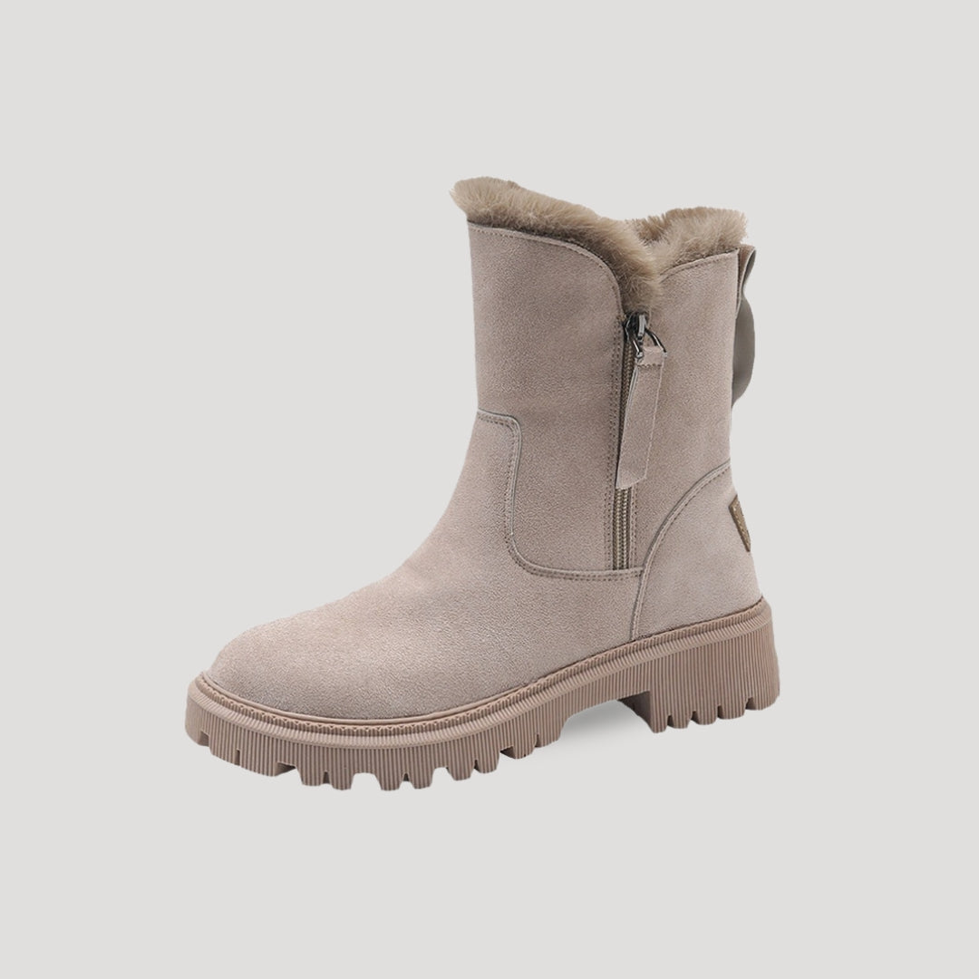 Cozy Insulated Snow Boots for Women - Zip Up Warm Boots - BritishElegance