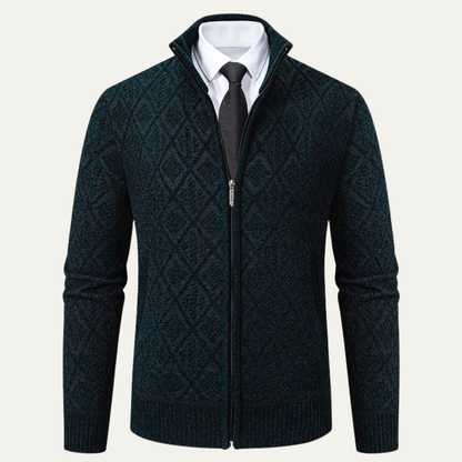 The Arezzo Men’s Smart Casual Diamond Patterned Knit Jacket