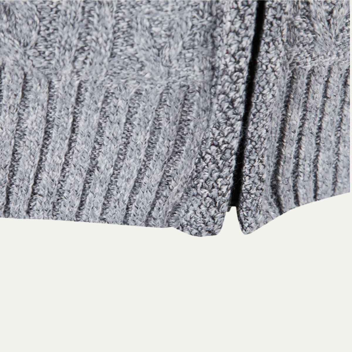 Men’s Mottled Cable Knit Full Zip Cardigan
