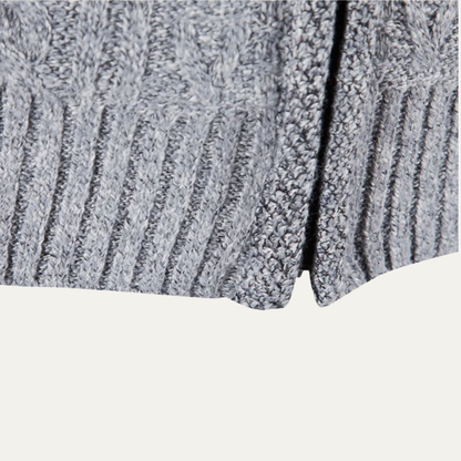 Men’s Mottled Cable Knit Full Zip Cardigan