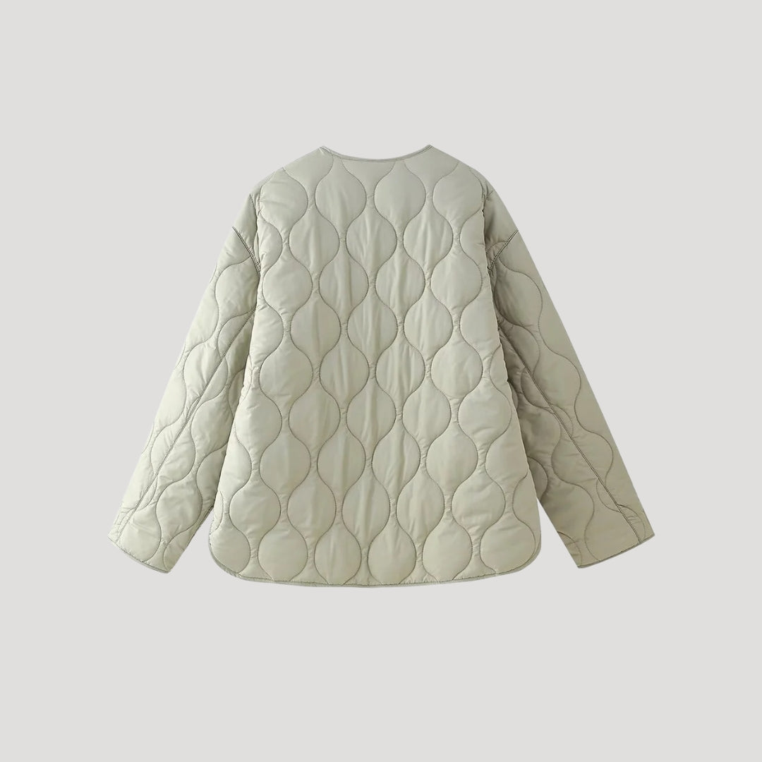 Women’s Wave Quilted Collarless Zip Jacket
