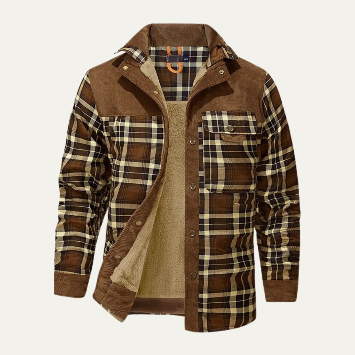 Men’s Solid Fleece Hoodie with Sherpa Lining