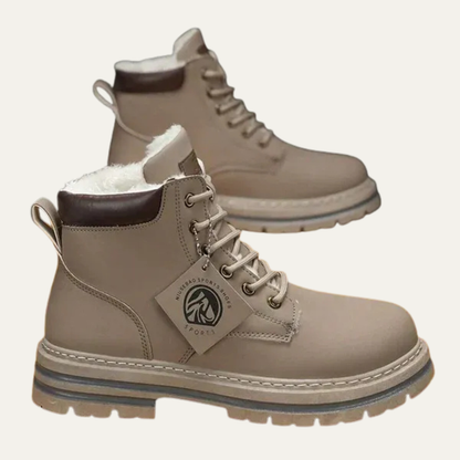 Men’s Rugged Faux Fur Lined Lace Up Hiking Boots