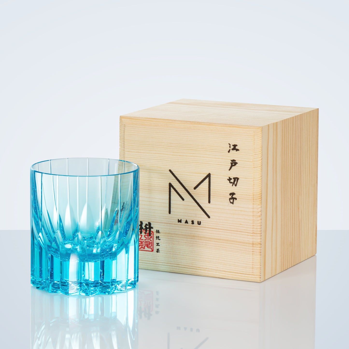 Colorful Diamond Whisky Glasses Set with Wood Gift Box