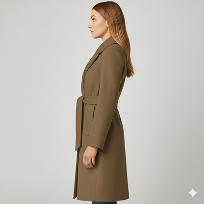 Coleen | Winter Coat - Double-Breasted Classic Outerwear with Waist Belt for Women