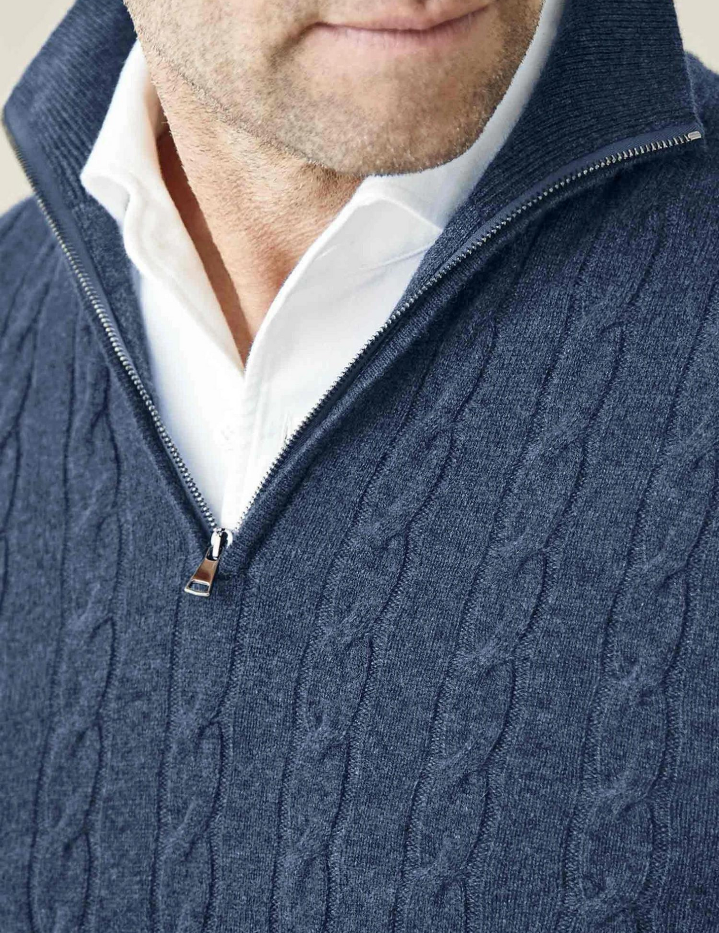 Men’s Cable Knit Zipper Sweater