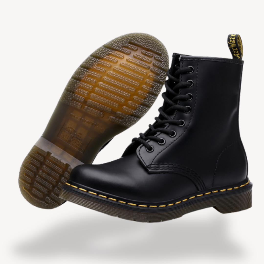 Unisex's Leather Combat Boots - Durable Lace-Up Ankle Shoes