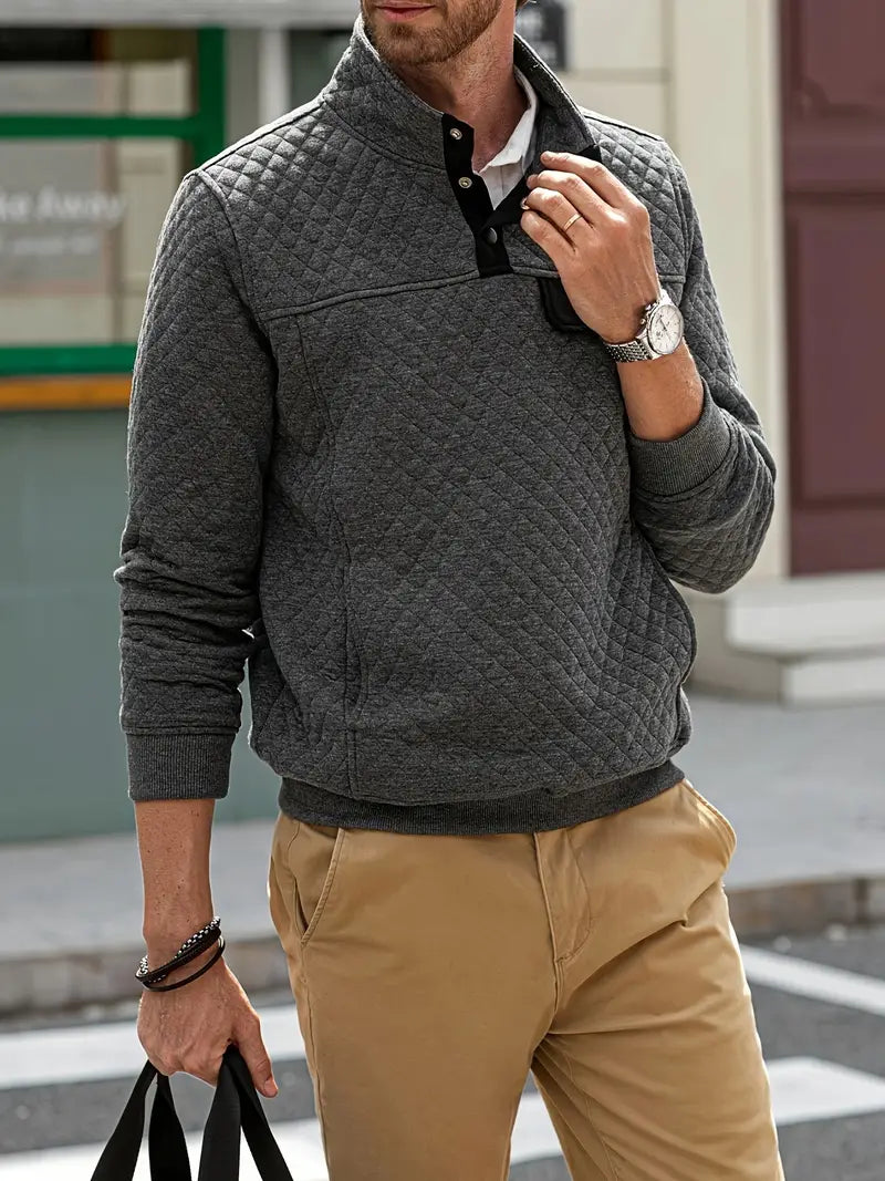 Warm Crew Neck Winter Knit Sweater for Men - BritishElegance