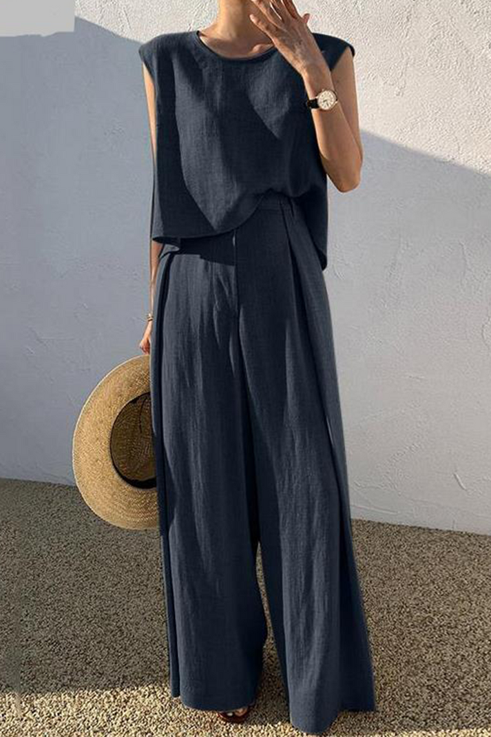 Relaxed Fit Cotton Summer Pants and Top Set