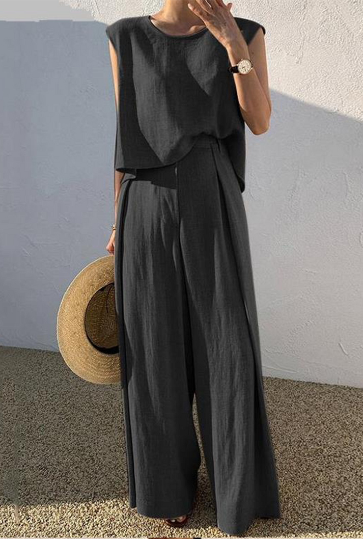 Relaxed Fit Cotton Summer Pants and Top Set
