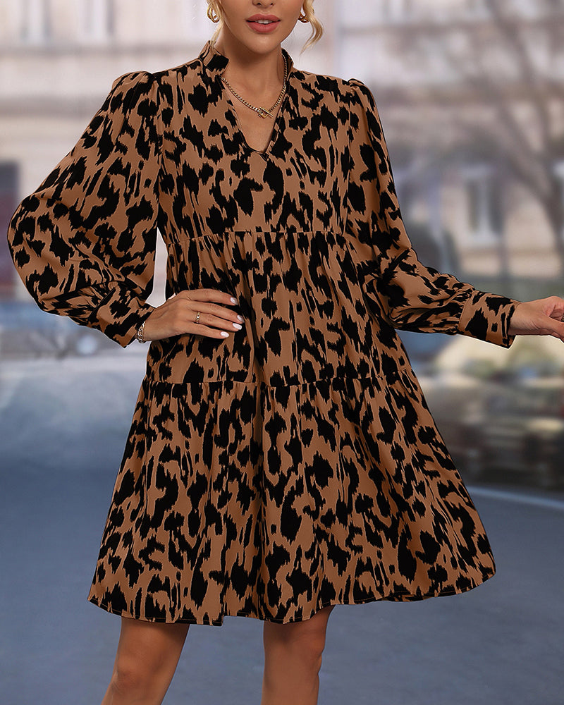 Comfortable Casual Leopard Print Maxi Dress