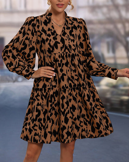 Comfortable Casual Leopard Print Maxi Dress